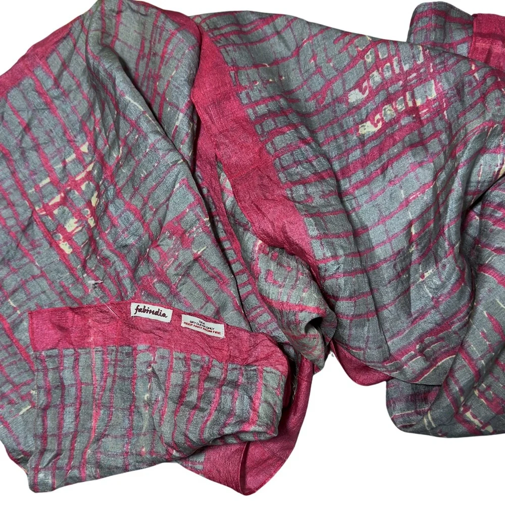 RARE* Vintage FABINDIA 100% Hand Woven Silk‎ Stole/Shawl/Wrap/Scarf